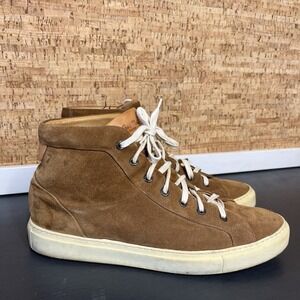 Good Man Brand Men'Sneakers Shoes Size EU 11.5 US 12.5 Tan Made‎ In Italy Hi Top